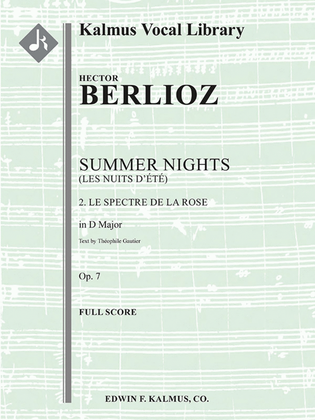 Summer Nights, Op. 7 (Les nuits d'ete): 2. Le spectre de la rose (transposed in D)