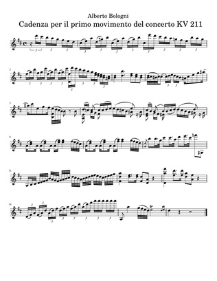 Cadenzas for Mozart's Violin Concerto KV 211