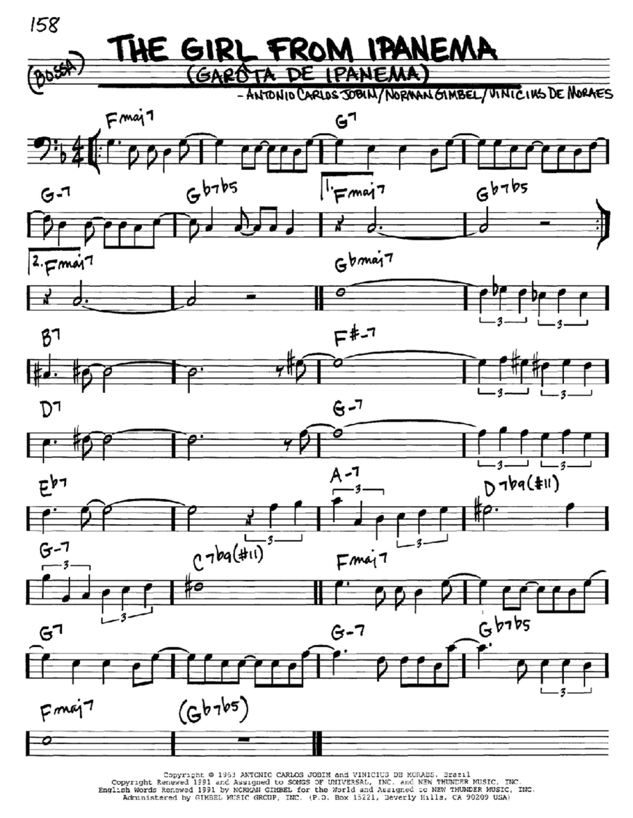 The Girl From Ipanema (Garota De Ipanema) Piano scores gallery preview page 1