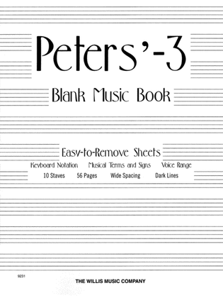 Peters' Blank Music Book (White)