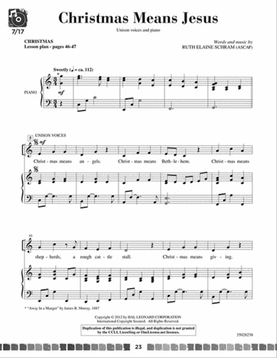 Sing and Celebrate! Sacred Songs for Young Voices Unison Choir scores gallery preview page 3
