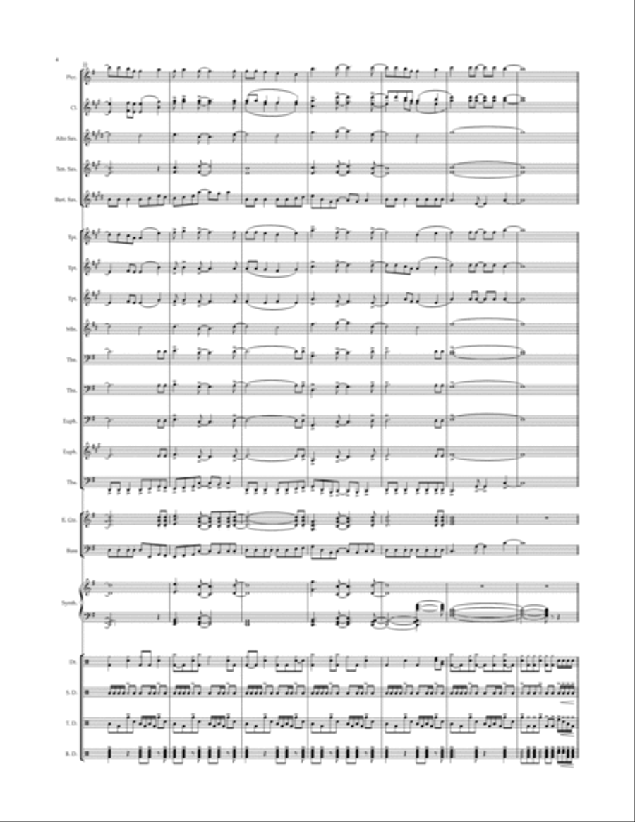 Livin' On A Prayer Marching Band scores gallery preview page 4