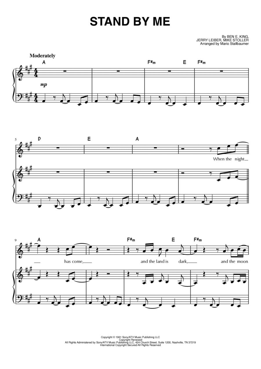 Stand By Me Voice scores gallery preview page 1