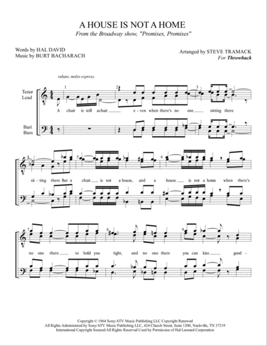 A House Is Not A Home TTBB scores gallery preview page 1