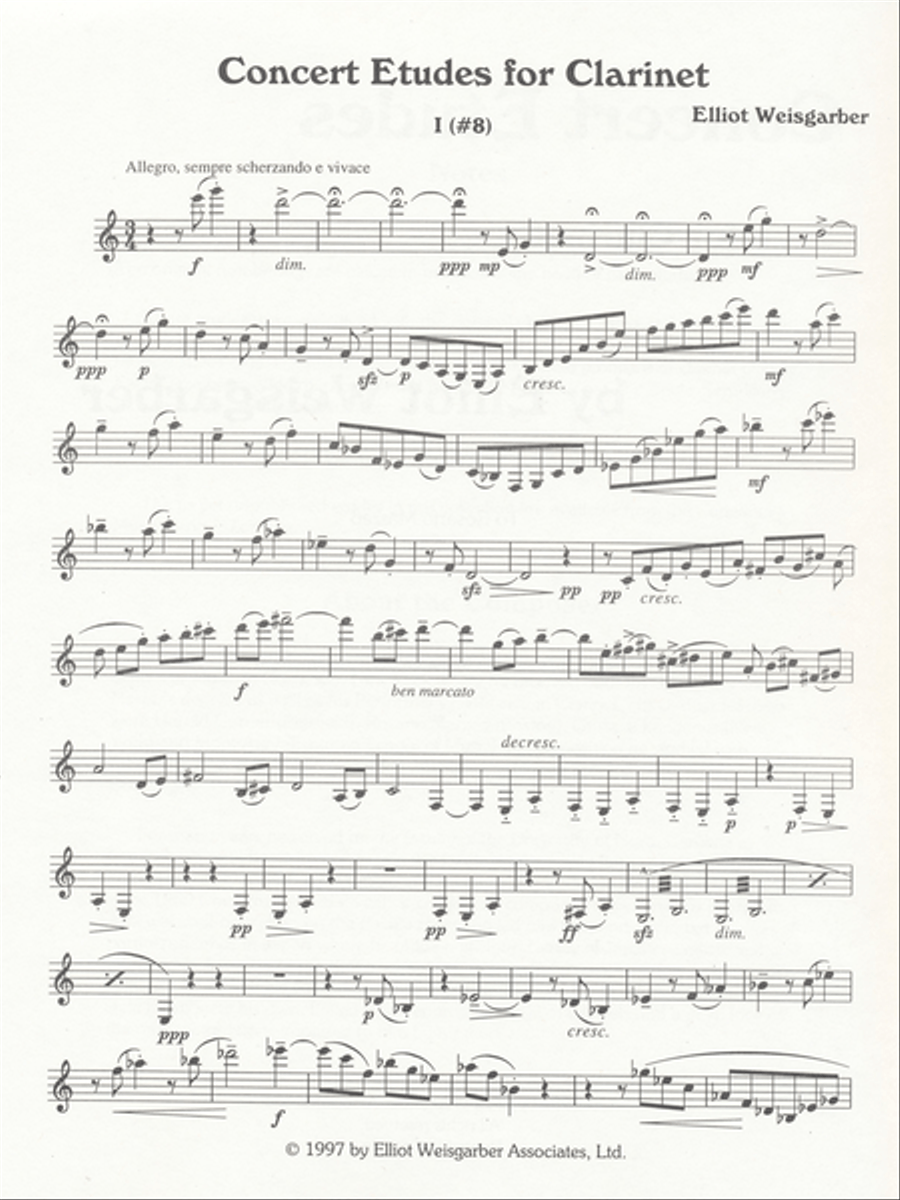 Concert Etudes Clarinet Solo scores gallery preview page 2