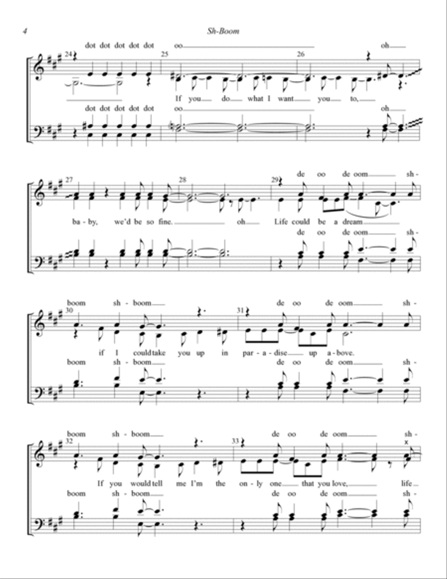 Sh-Boom (Life Could Be A Dream) (arr. Dave Briner) 4-Part scores gallery preview page 4