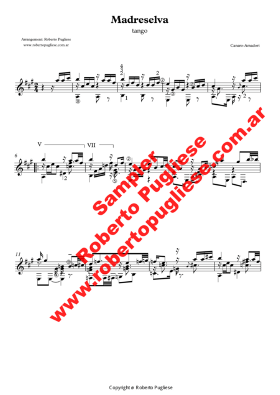 Madreselva - Tango (Canaro - Amadori) Classical Guitar scores gallery preview page 3