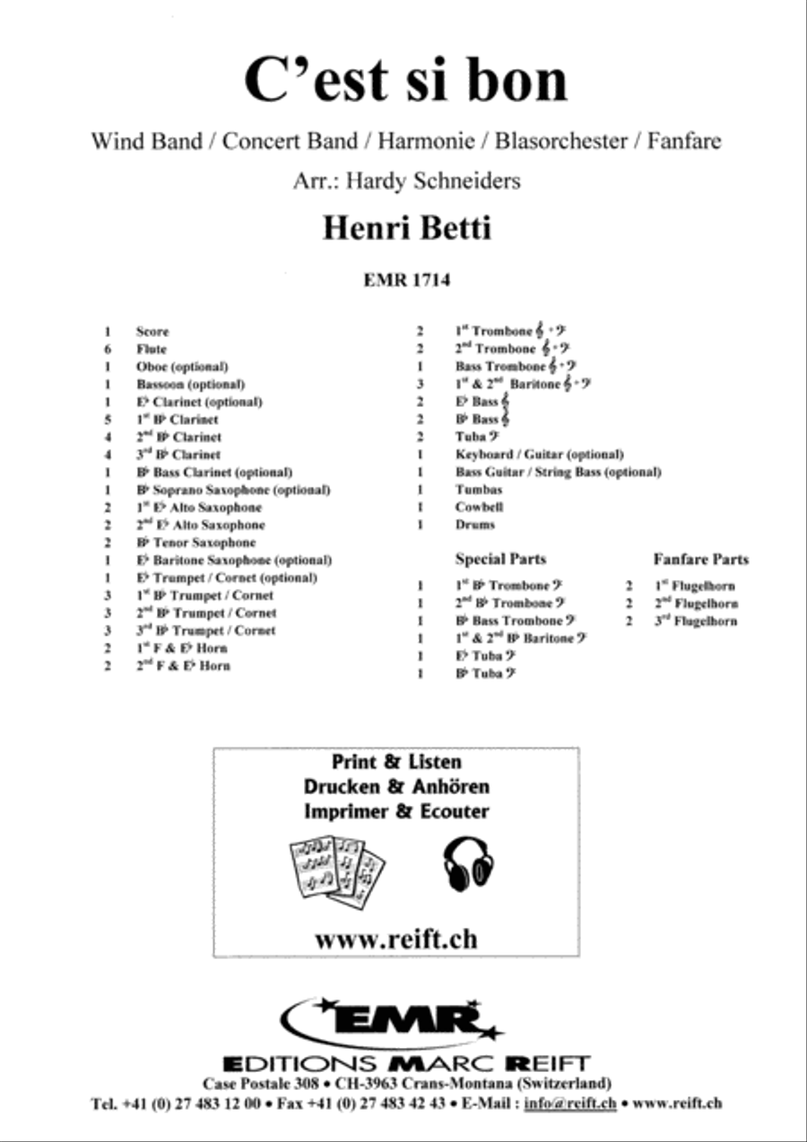 C'est Si Bon Concert Band scores gallery preview page 2