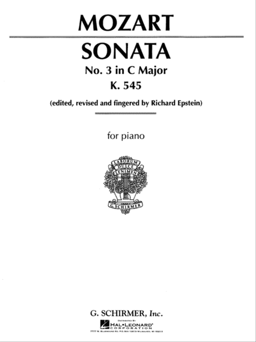 Sonata No. 3 in C Major K545 Piano Solo scores gallery preview page 1