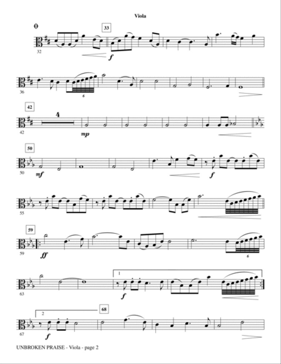 Unbroken Praise - Viola Choir scores gallery preview page 2