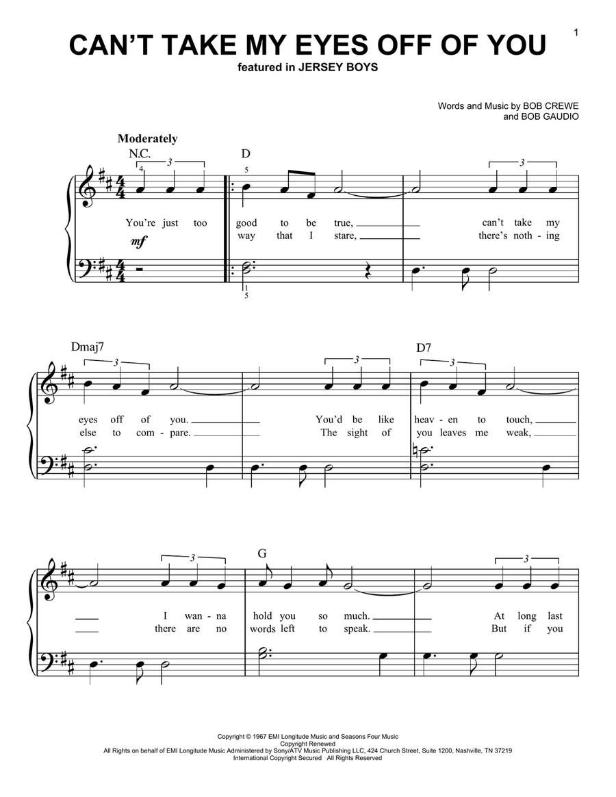 Can't Take My Eyes Off Of You (from Jersey Boys)