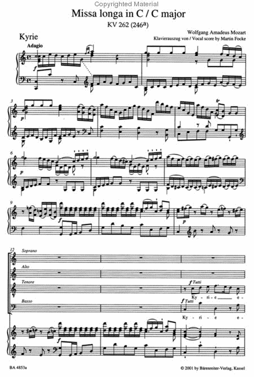 Missa longa C major, KV 262 (246a)