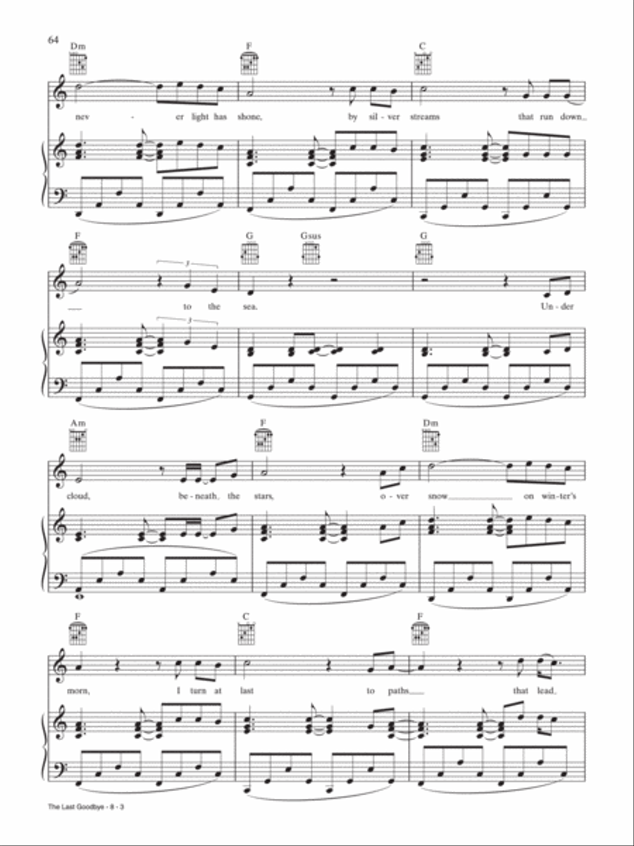 The Last Goodbye (from The Hobbit: The Battle of Five Armies) Piano, Vocal, Guitar scores gallery preview page 3