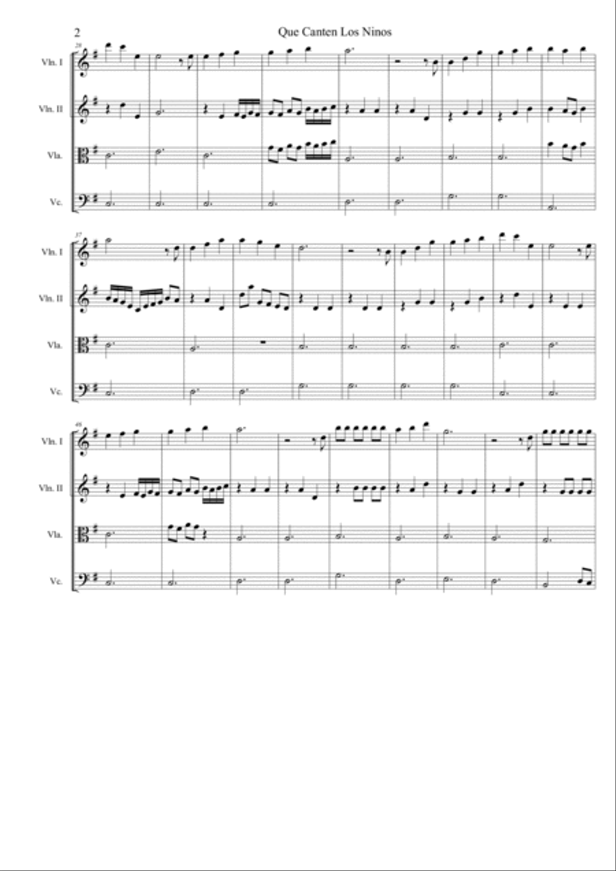 Que Canten Los Ninos Que Canten Los Ninos String Quartet scores gallery preview page 2