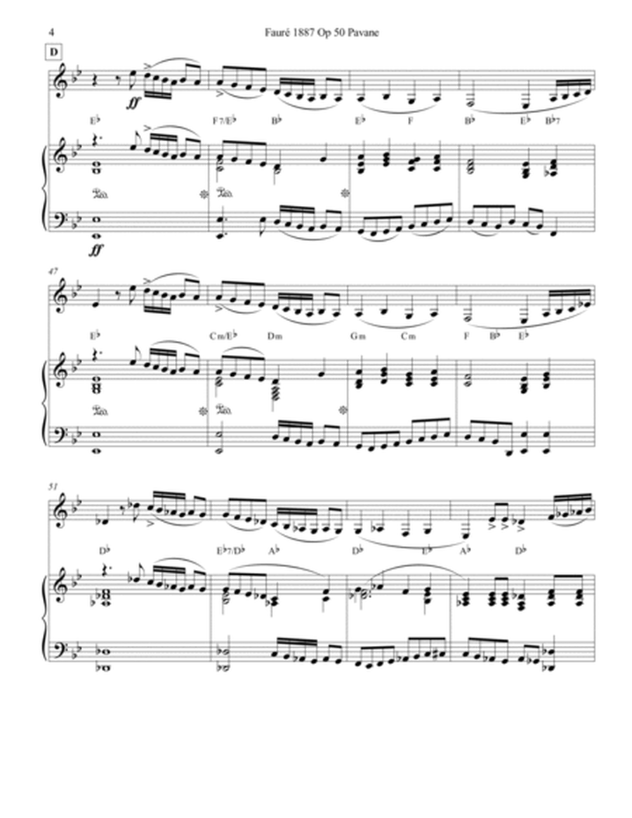 Fauré 1887 Op 50 Pavane Alto Sax or Tenor Sax Solo