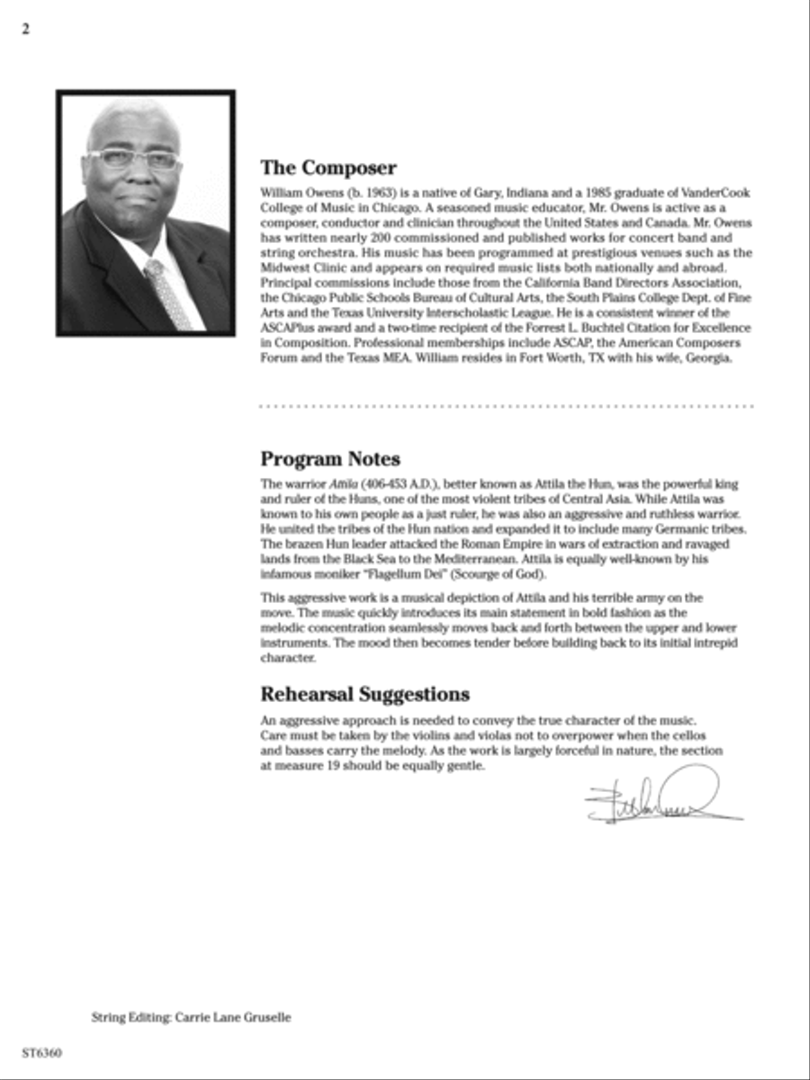 Attila: Score Attila: Score String Orchestra scores gallery preview page 2