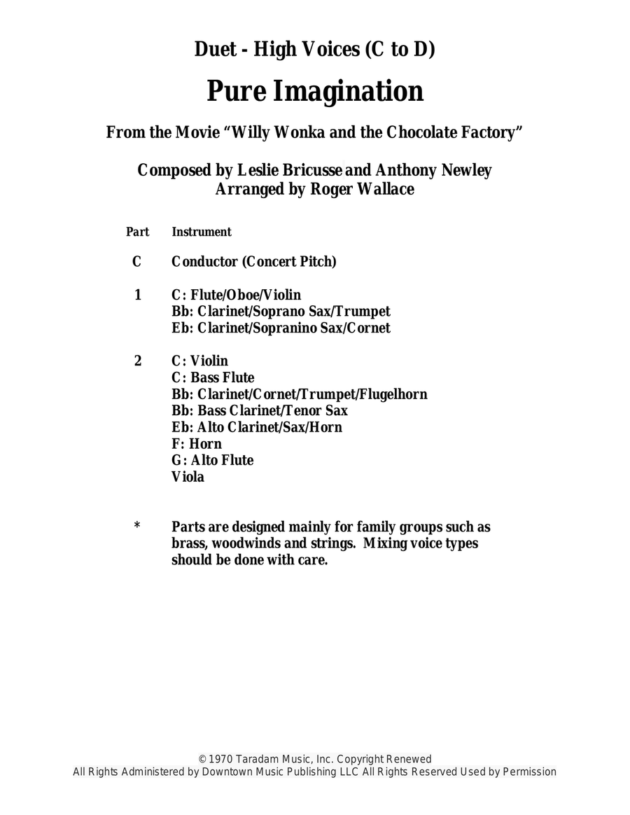 Pure Imagination Flute Duet scores gallery preview page 1
