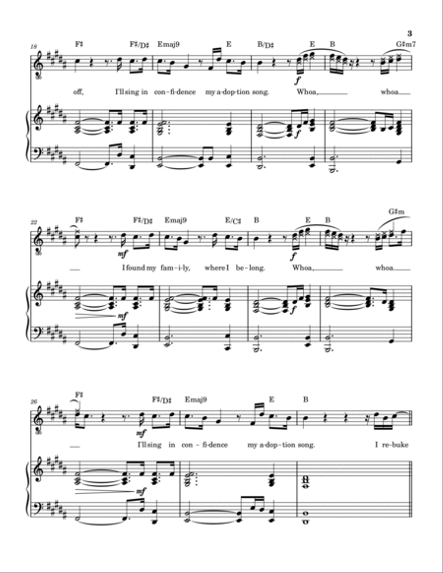 Adoption Song Piano, Vocal, Guitar scores gallery preview page 4