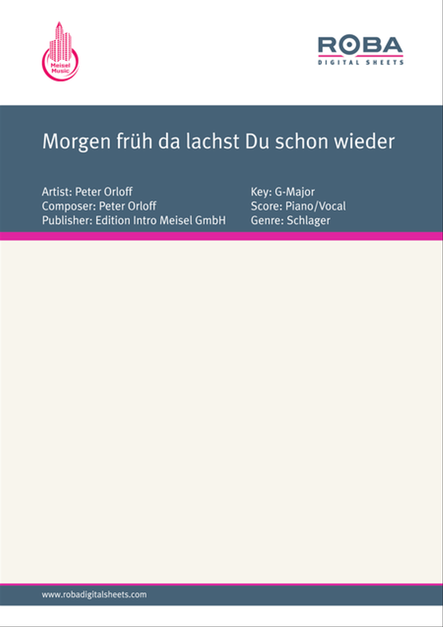 Morgen fruh da lachst Du schon wieder Piano, Vocal scores gallery preview page 1