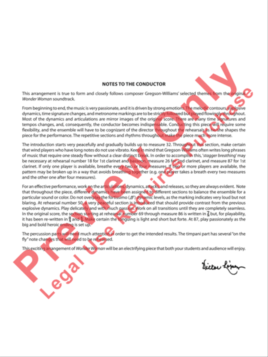 Wonder Woman -- From the Warner Bros. Soundtrack Full Orchestra scores gallery preview page 3