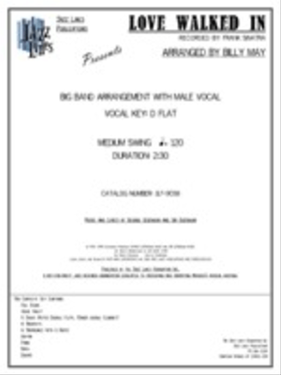 Love Walked In Big Band scores gallery preview page 1