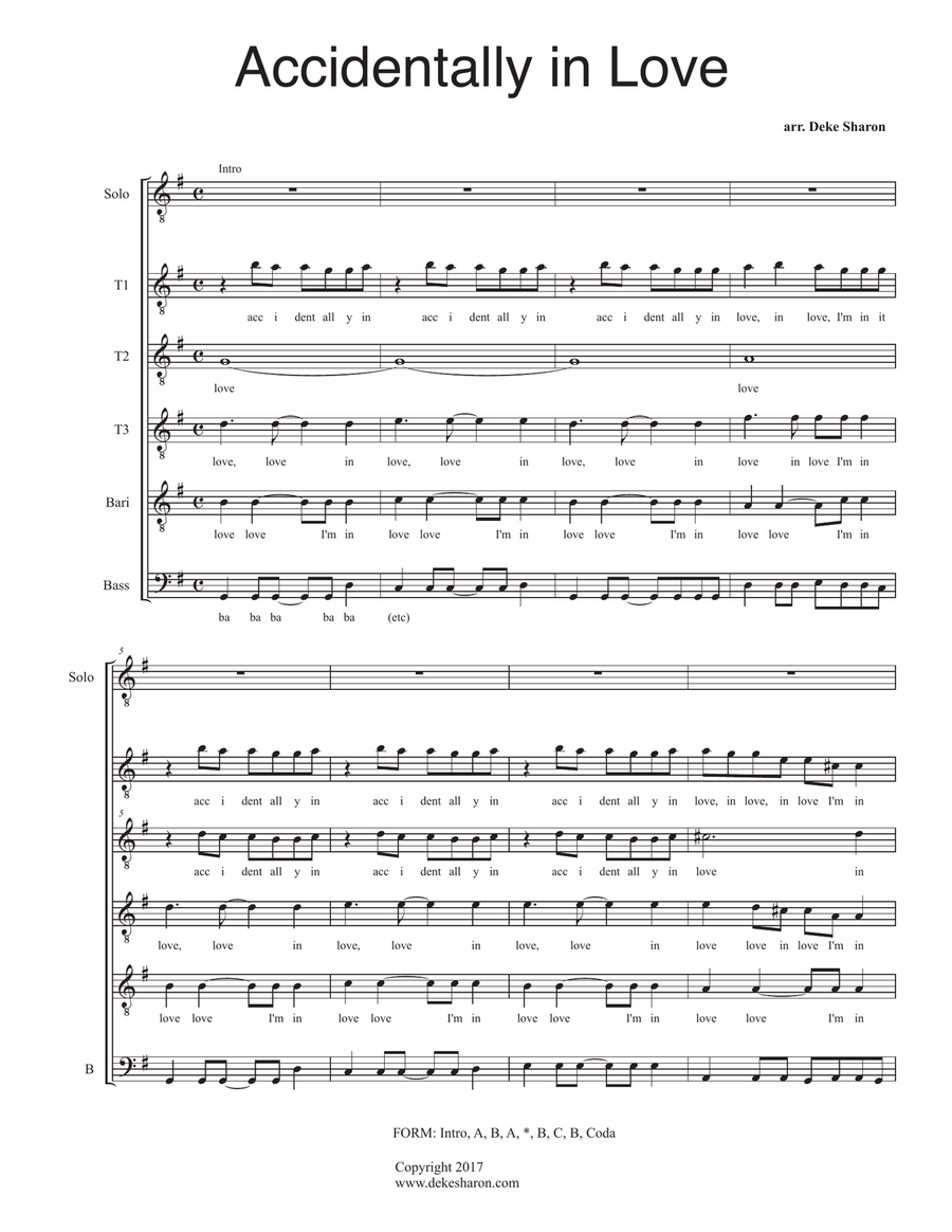 Accidentally In Love TB scores gallery preview page 1