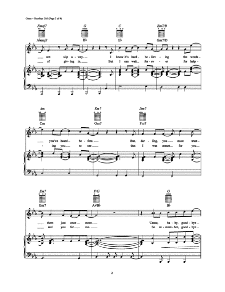 Goodbye Girl Goodbye Girl Piano, Vocal, Guitar scores gallery preview page 2