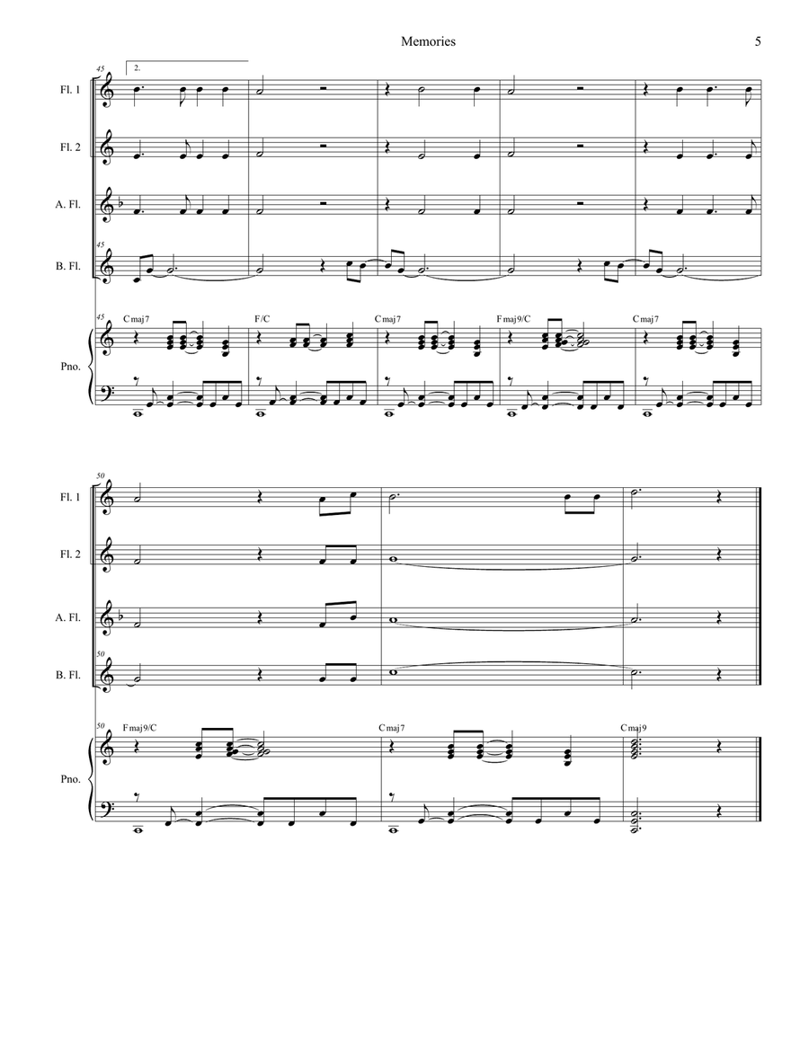 Memories Memories Woodwind Ensemble scores gallery preview page 5