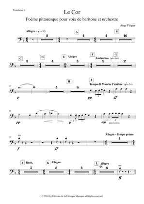 Ange Flégier: Le Cor for baritone voice and orchestra: trombone 2 part