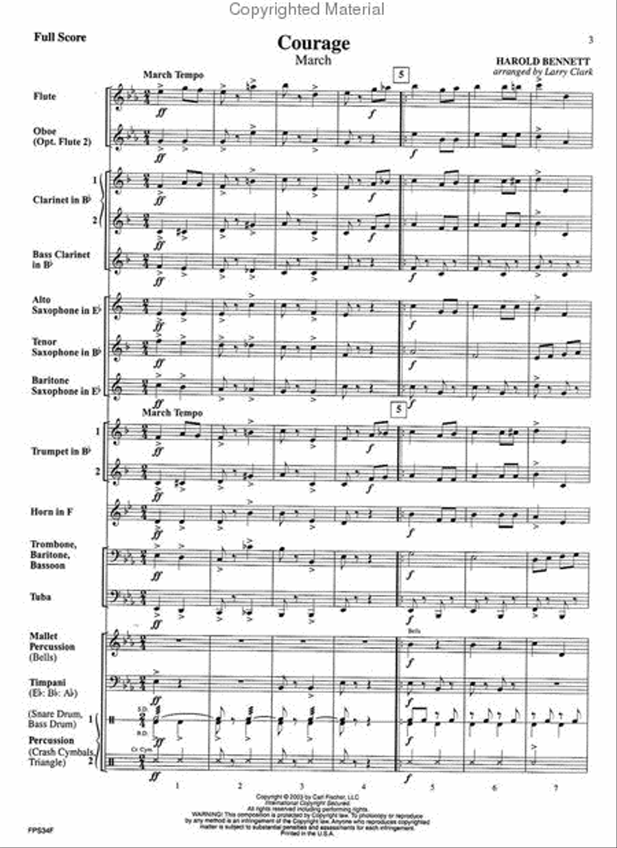 Courage (March) Courage (March) Concert Band scores gallery preview page 2