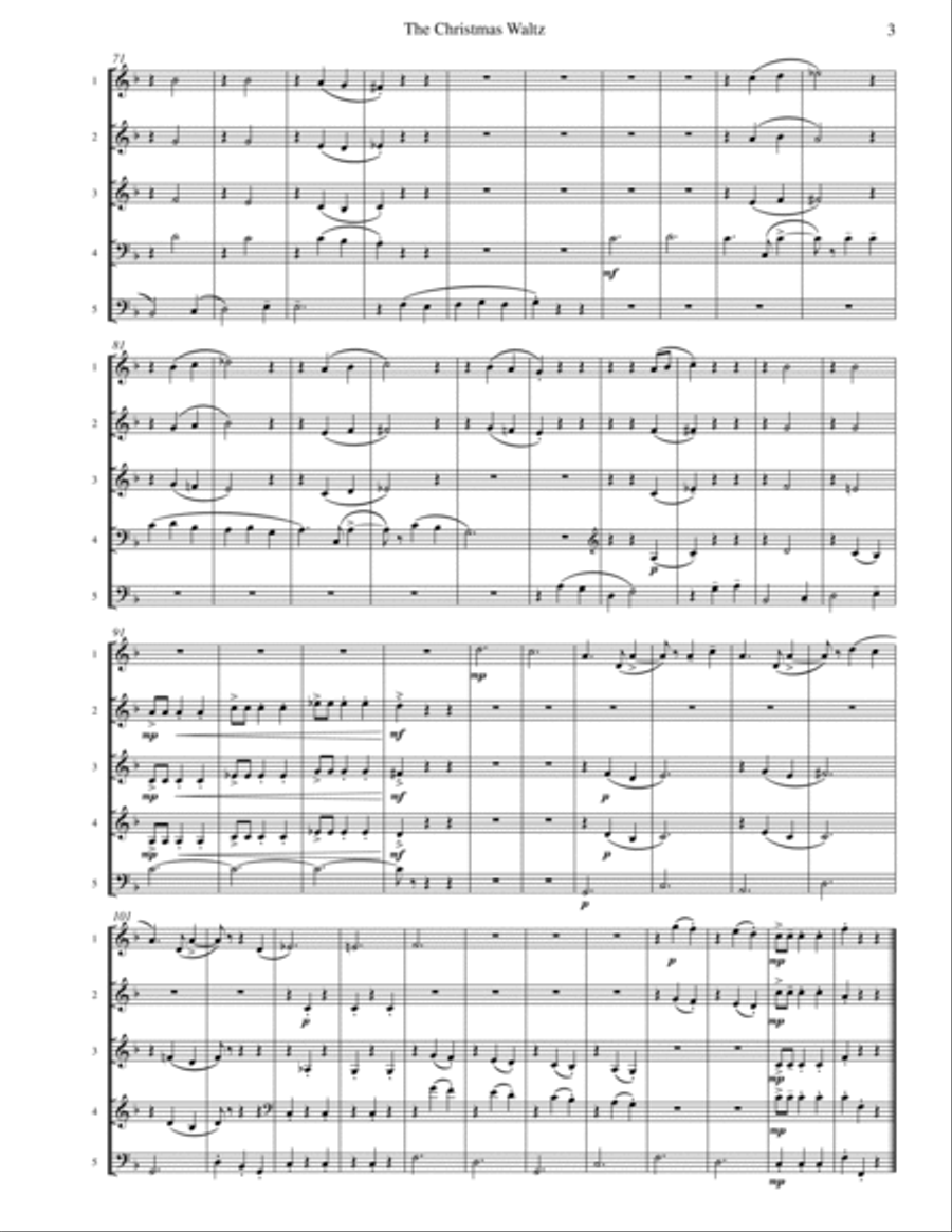 The Christmas Waltz Clarinet Quintet scores gallery preview page 4