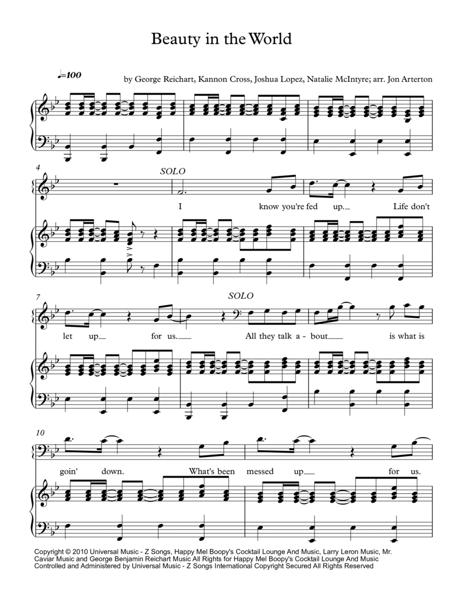 Beauty In The World 3-Part scores gallery preview page 1