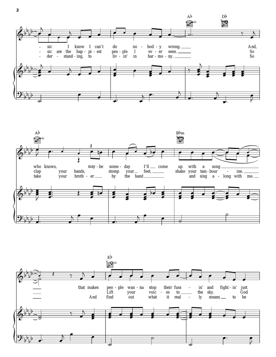 I Believe In Music Piano, Vocal, Guitar scores gallery preview page 2
