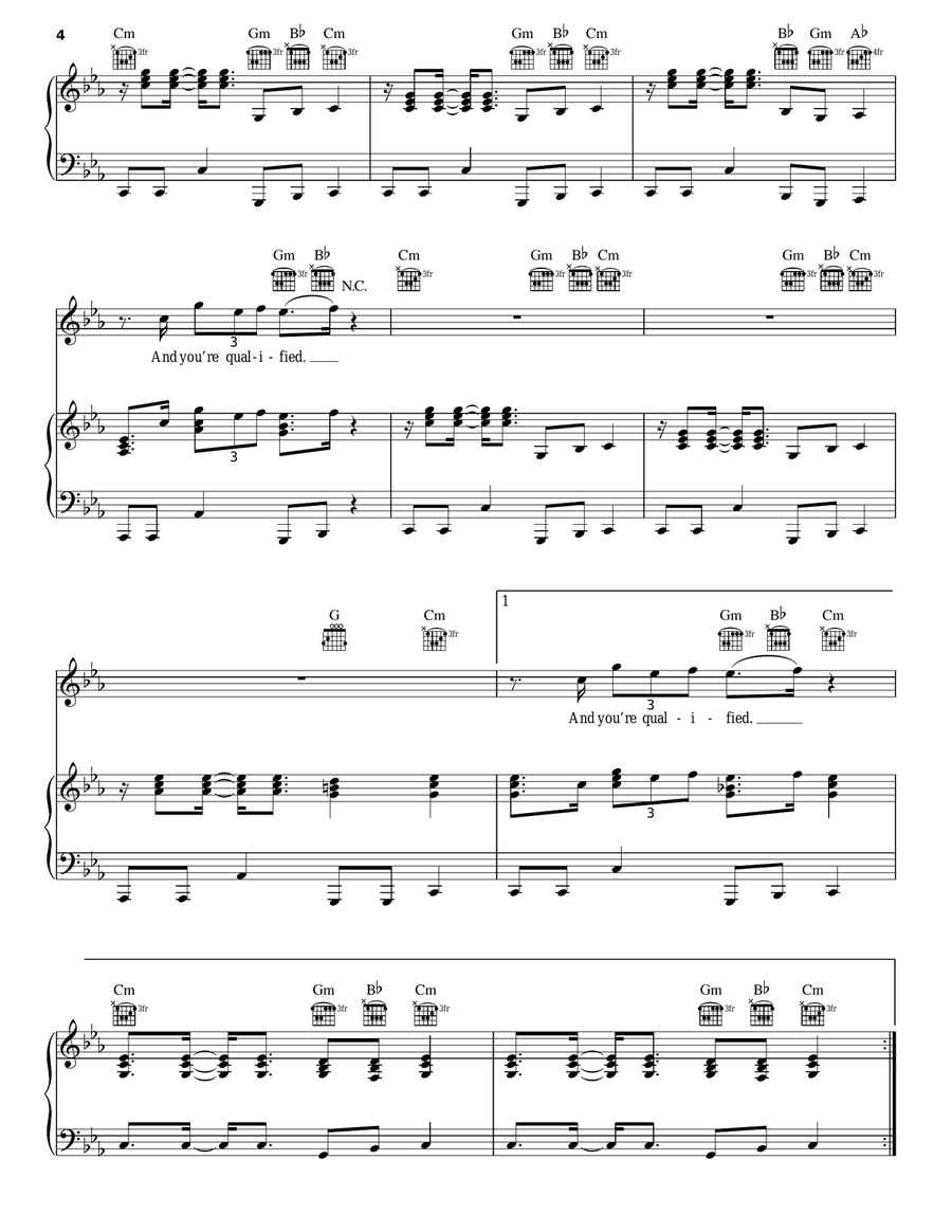 Losers Losers Piano, Vocal, Guitar scores gallery preview page 4
