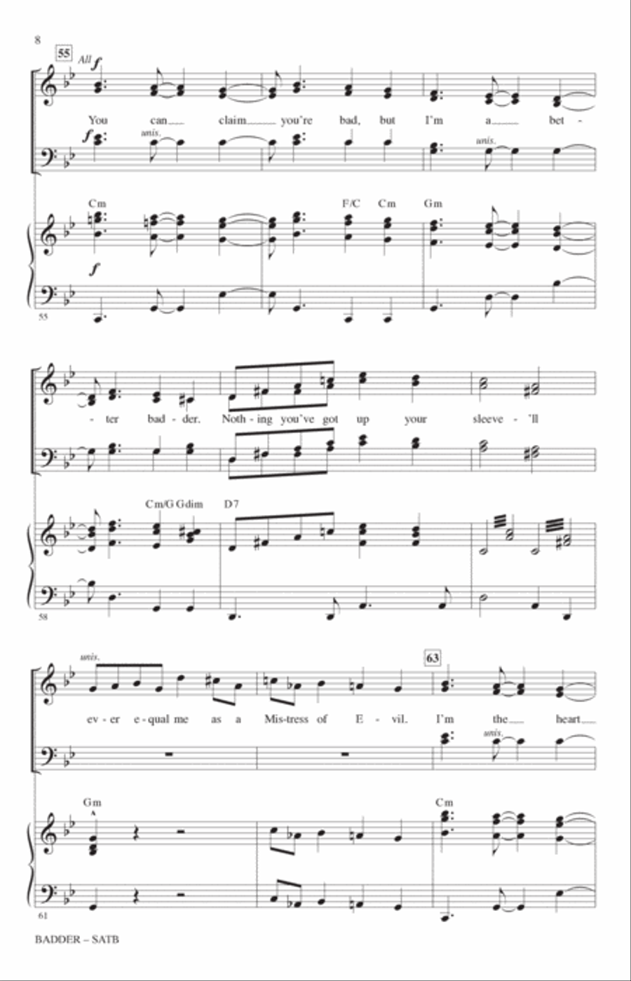 Badder (from Disenchanted) (arr. Mac Huff) 4-Part scores gallery preview page 7