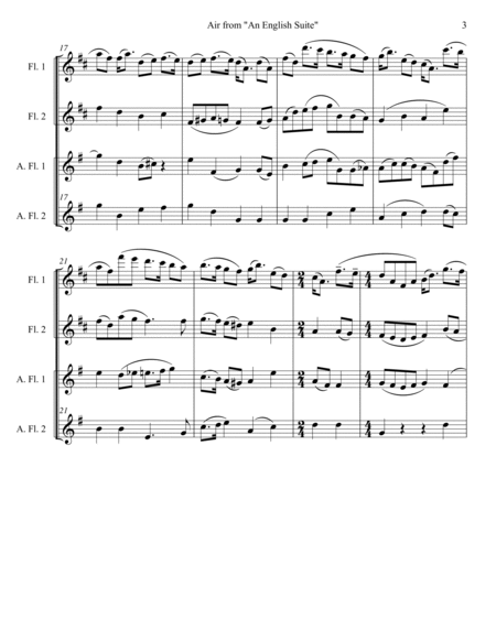 "Air" from Hubert Parry's English Suite for flute quartet image number null