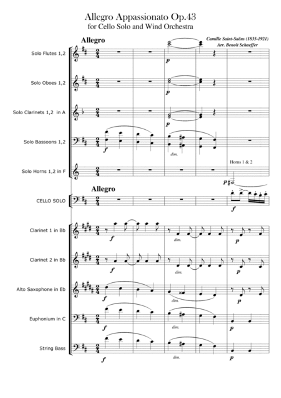 Saint-Saens Allegro Appassionato Op.43 Concert Band scores gallery preview page 5