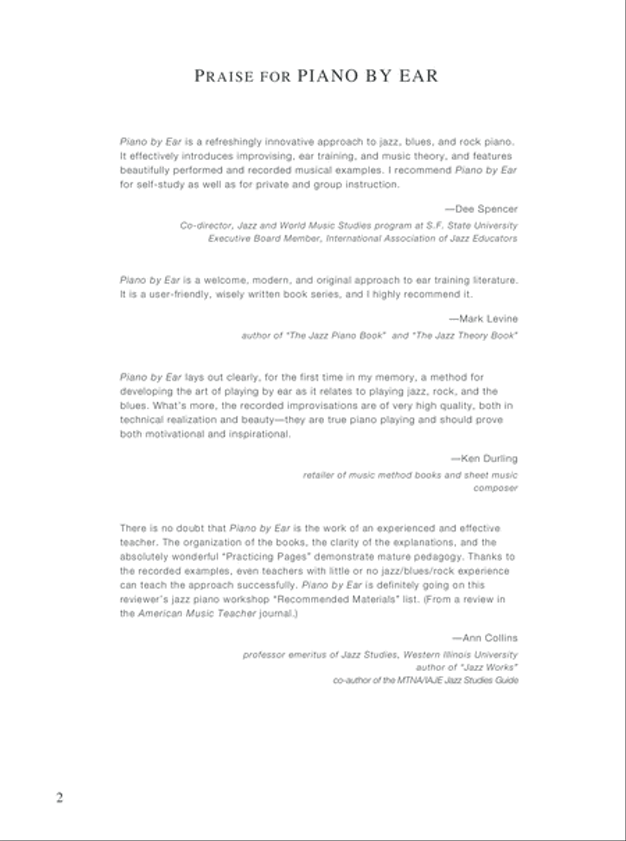 Play Jazz, Blues, & Rock Piano by Ear Book Three Piano Method scores gallery preview page 3