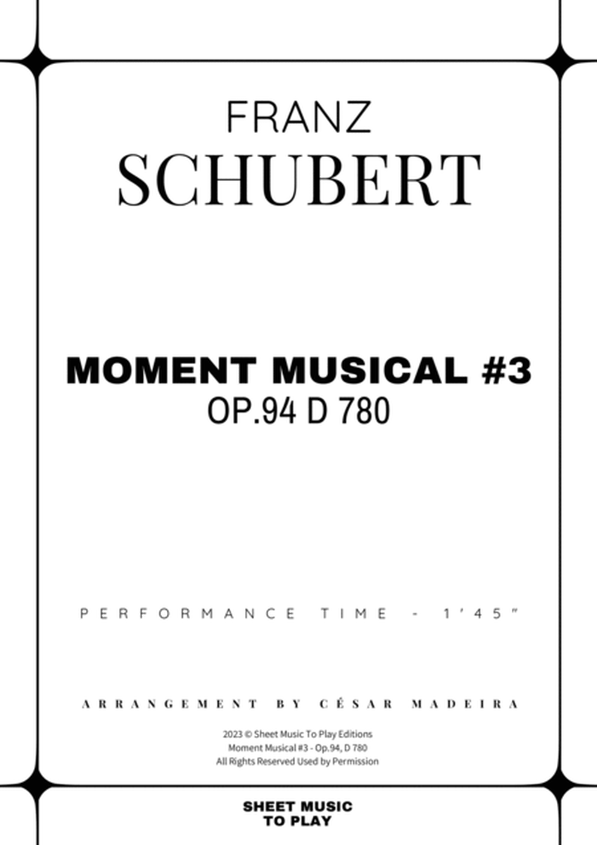Moment Musical No.3, Op.94 - Contrabass and Piano (Full Score and Parts) image number null