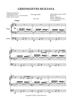 Greensleeves Siciliana, Op. 198 (Organ Solo) by Vidas Pinkevicius