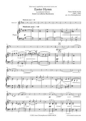 Easter Hymn from Cavaliera Rusticana - Horn in F and Piano