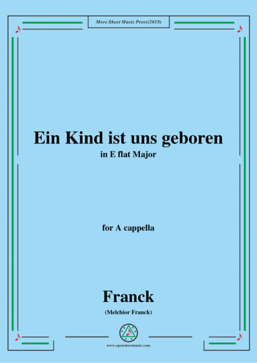 Franck-Ein Kind ist uns geboren,in E flat Major,for A cappella image number null