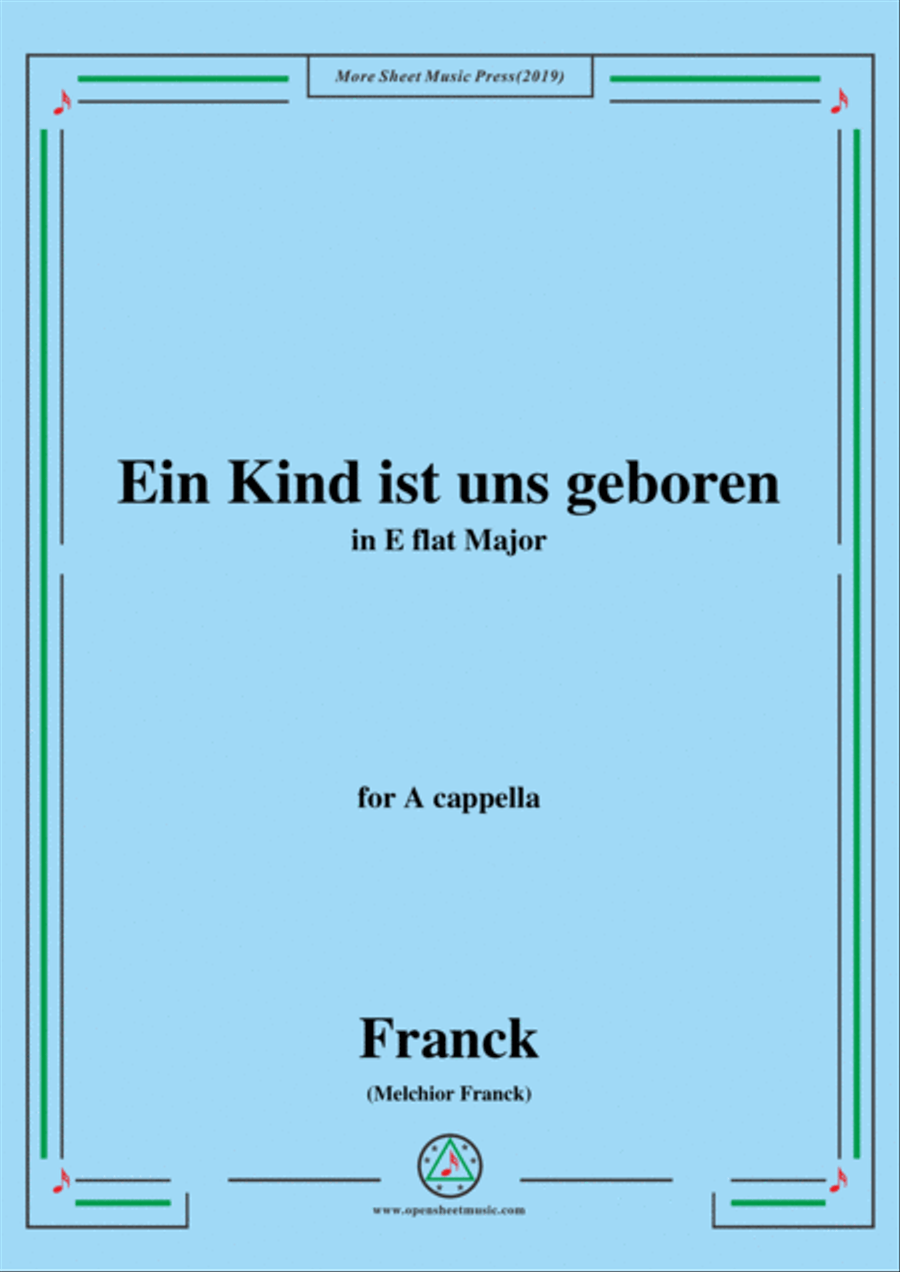 Franck-Ein Kind ist uns geboren,in E flat Major,for A cappella 4-Part scores gallery preview page 1