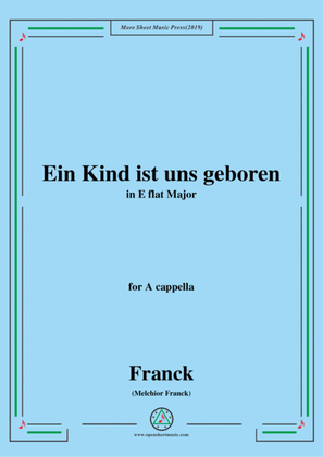 Book cover for Franck-Ein Kind ist uns geboren,in E flat Major,for A cappella