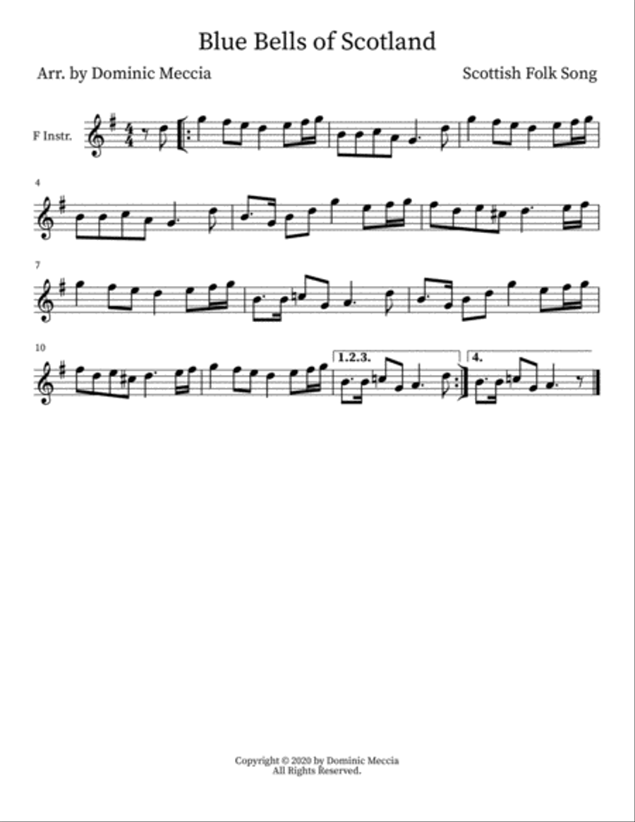 Blue Bells of Scotland Part scores gallery preview page 1