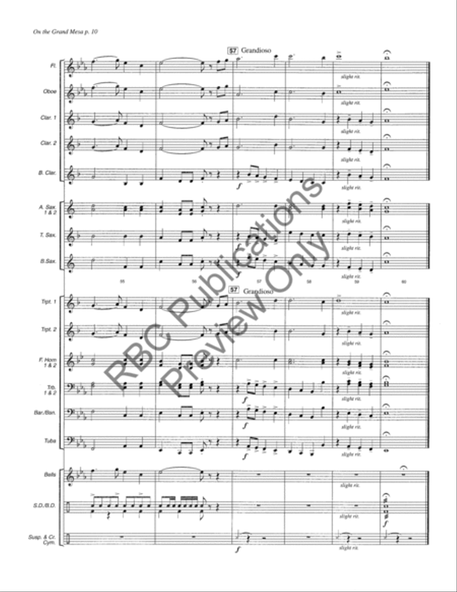 On The Grand Mesa Concert Band scores gallery preview page 13