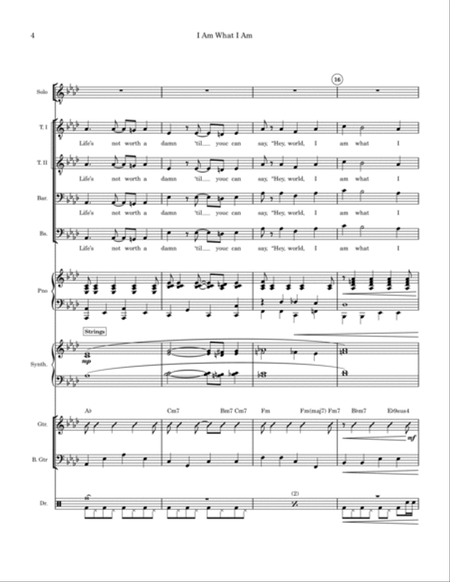 I Am What I Am Small Ensemble scores gallery preview page 4
