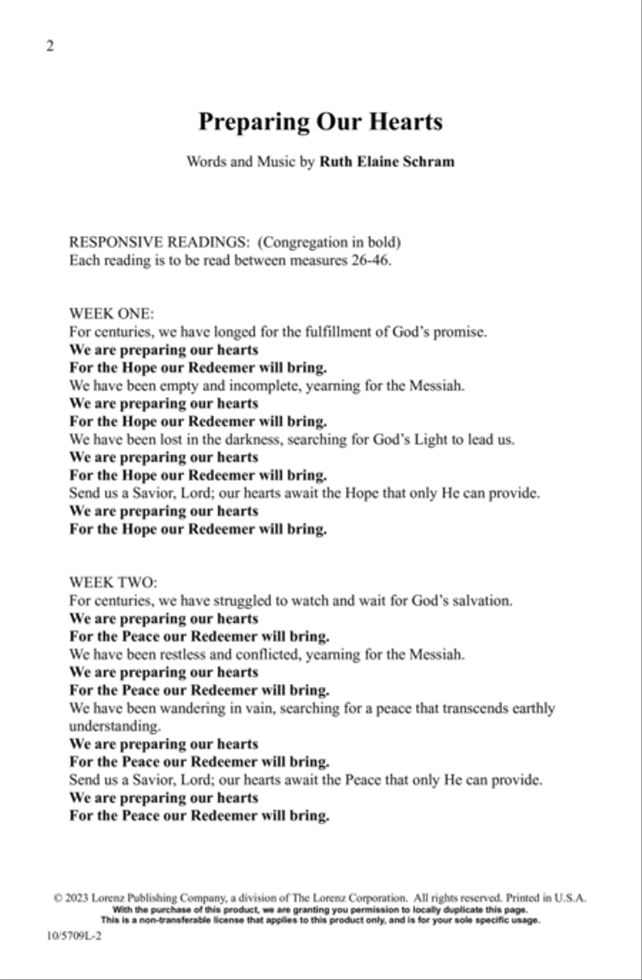 Preparing Our Hearts Preparing Our Hearts 4-Part scores gallery preview page 2