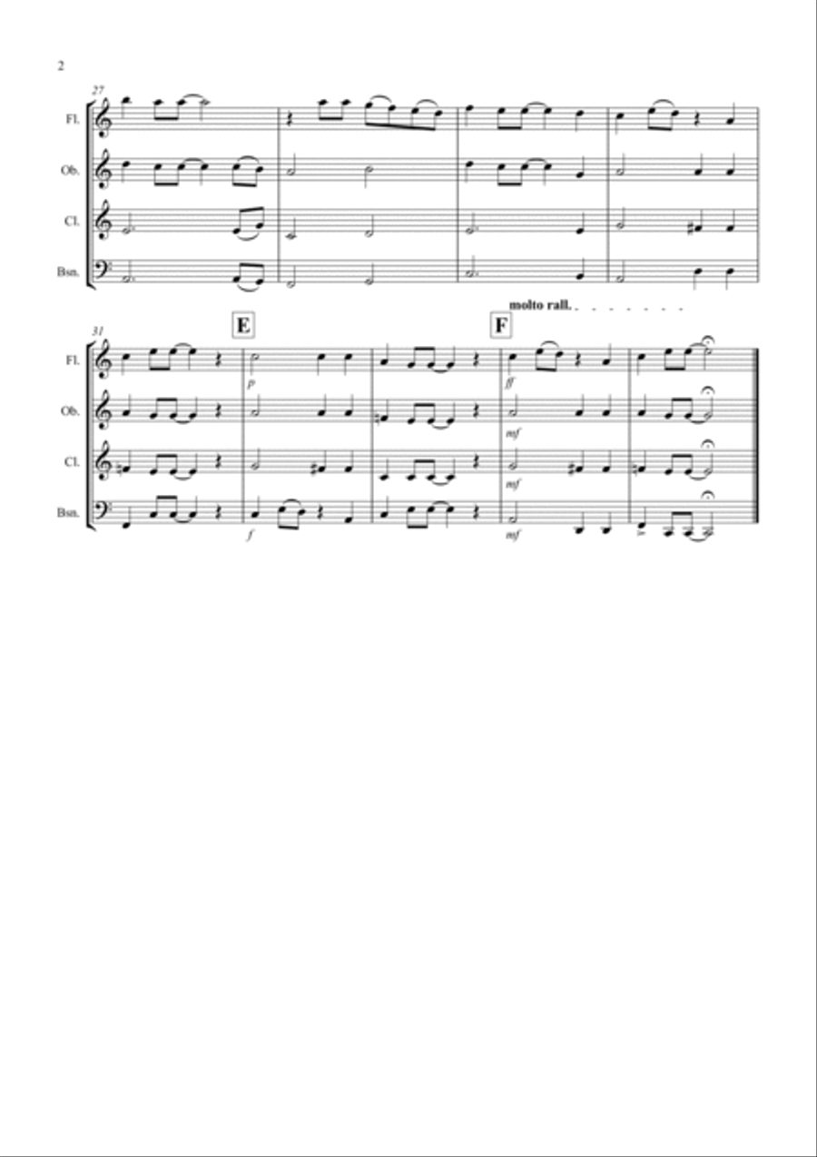 Yesterday Woodwind Quartet scores gallery preview page 2