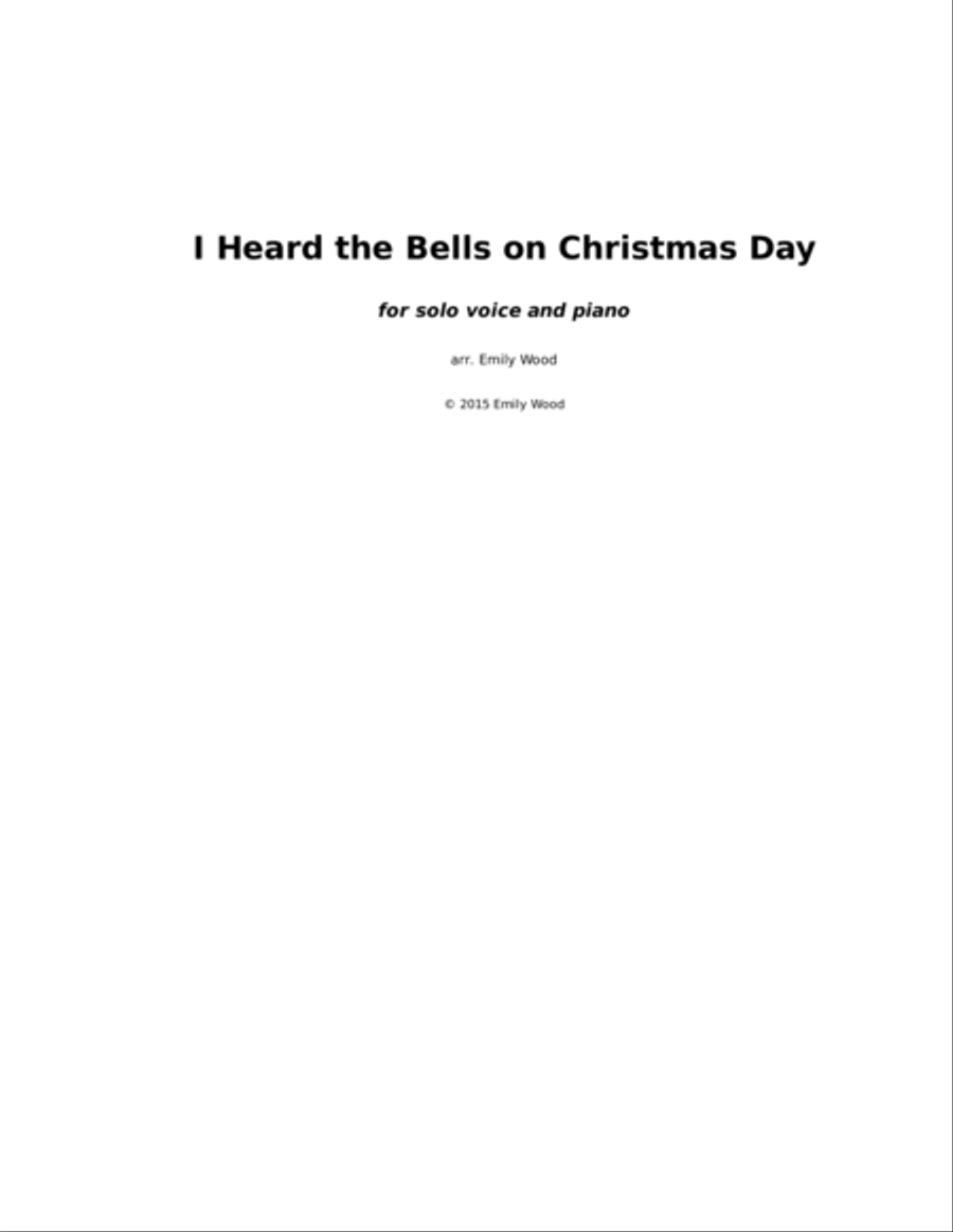 I Heard the Bells on Christmas Day (vocal solo and piano) Voice Solo scores gallery preview page 1